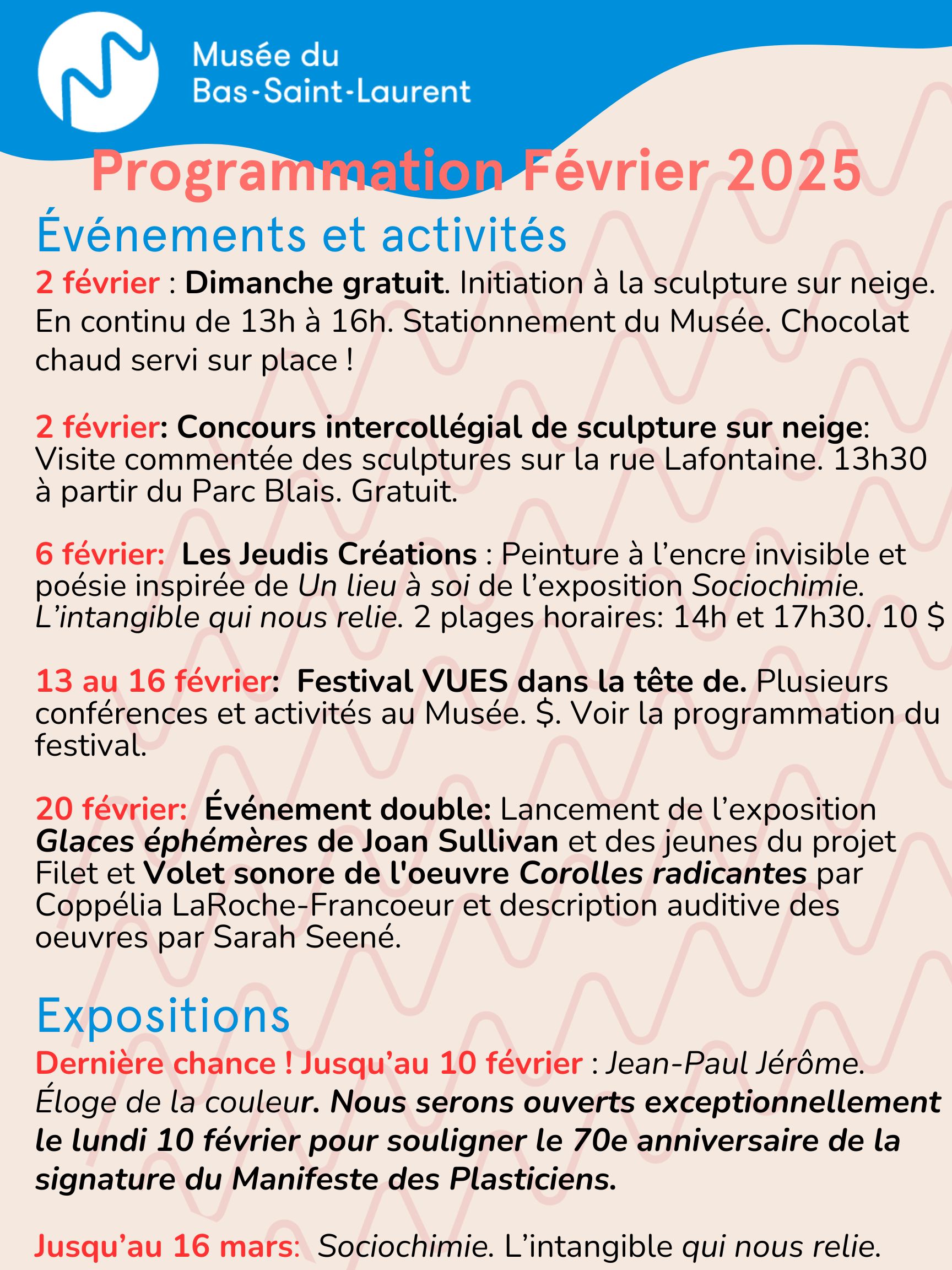 Programmation février 2025