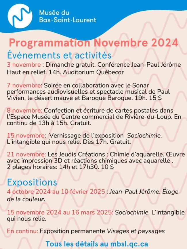 Programmation novembre 2024