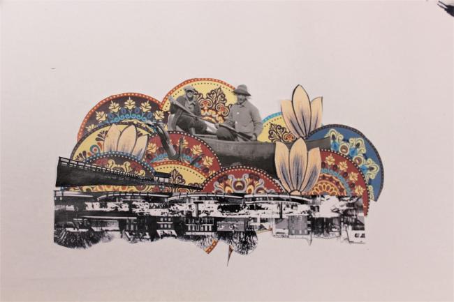 Atelier carte postale en photocollage