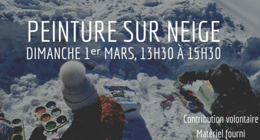 Peinture sur neige dans les Jardins du Musée ! 